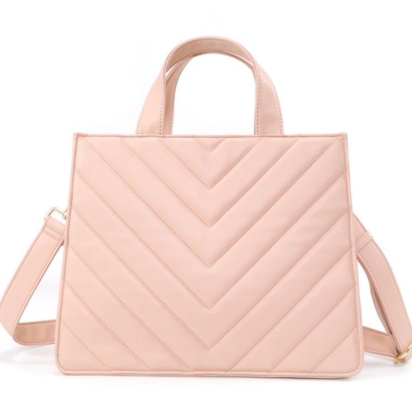 Quilted vegan leather tote - Picture 3 of 5